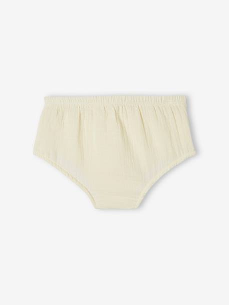 Cache couche bébé en gaze de coton écru+rose poudré - vertbaudet enfant 