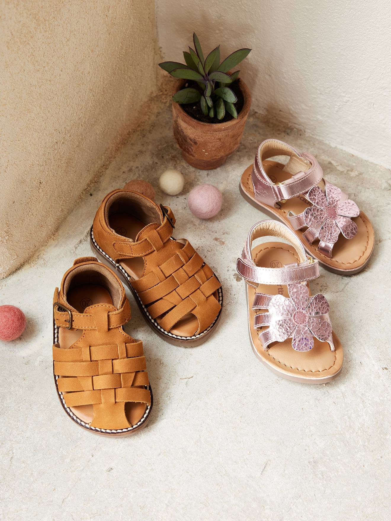 Leren sandalen baby met dichte voorkant - Schoenen