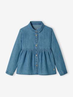 Meisje-Hemd, blouse, tuniek-Personaliseerbare luchtige denim meisjesblouse