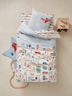 Linge de maison et décoration-Linge de lit enfant-Parure housse de couette + taie d'oreiller enfant AUTO-CITY