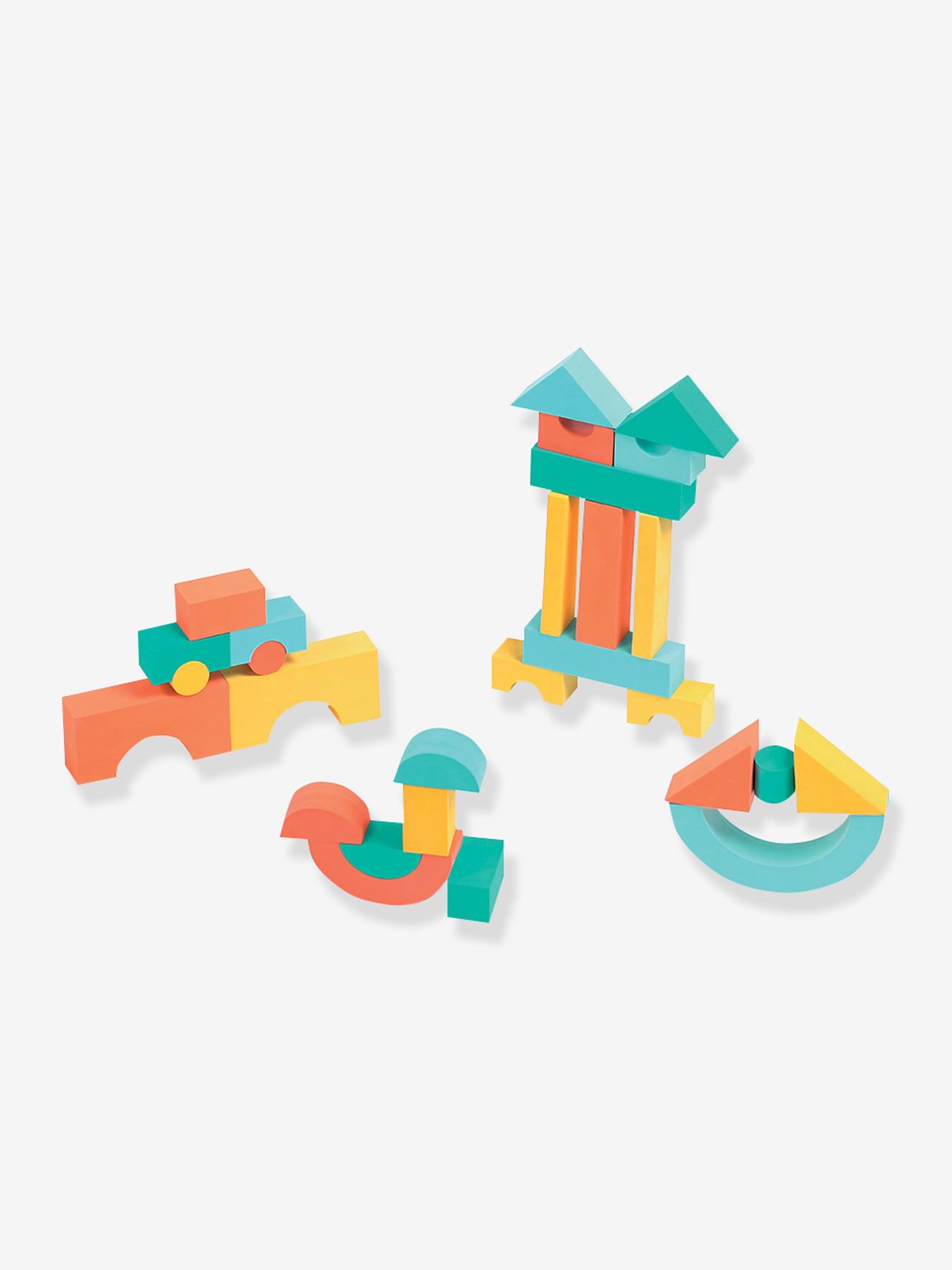 Set de blocs en mousse pour enfants, carré, rampe, escalier, multicolore, simili cuir, jeu