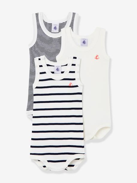 Bébé-Lot de 3 bodies sans manches en coton bio PETIT BATEAU