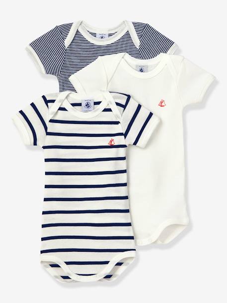 Bébé-Lot de 3 bodies manches courtes en coton bio
