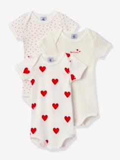 -Set van 3 rompertjes met korte mouwen van biologisch katoen PETIT BATEAU