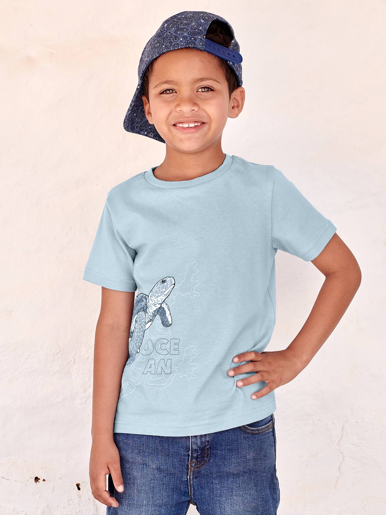 Afhankelijk cascade Observeer T-shirt voor jongens in biologisch katoen met dieren - hemelsblauw, Jongens
