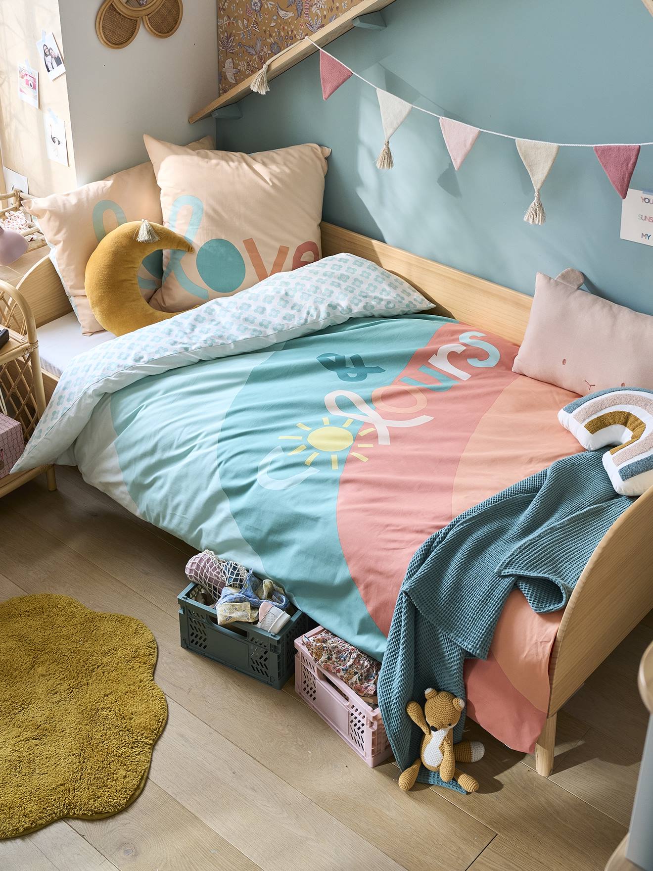 Vertbaudet Set Dekbedovertrek En Kussensloop Voor Kinderen Boho Meerkleurig