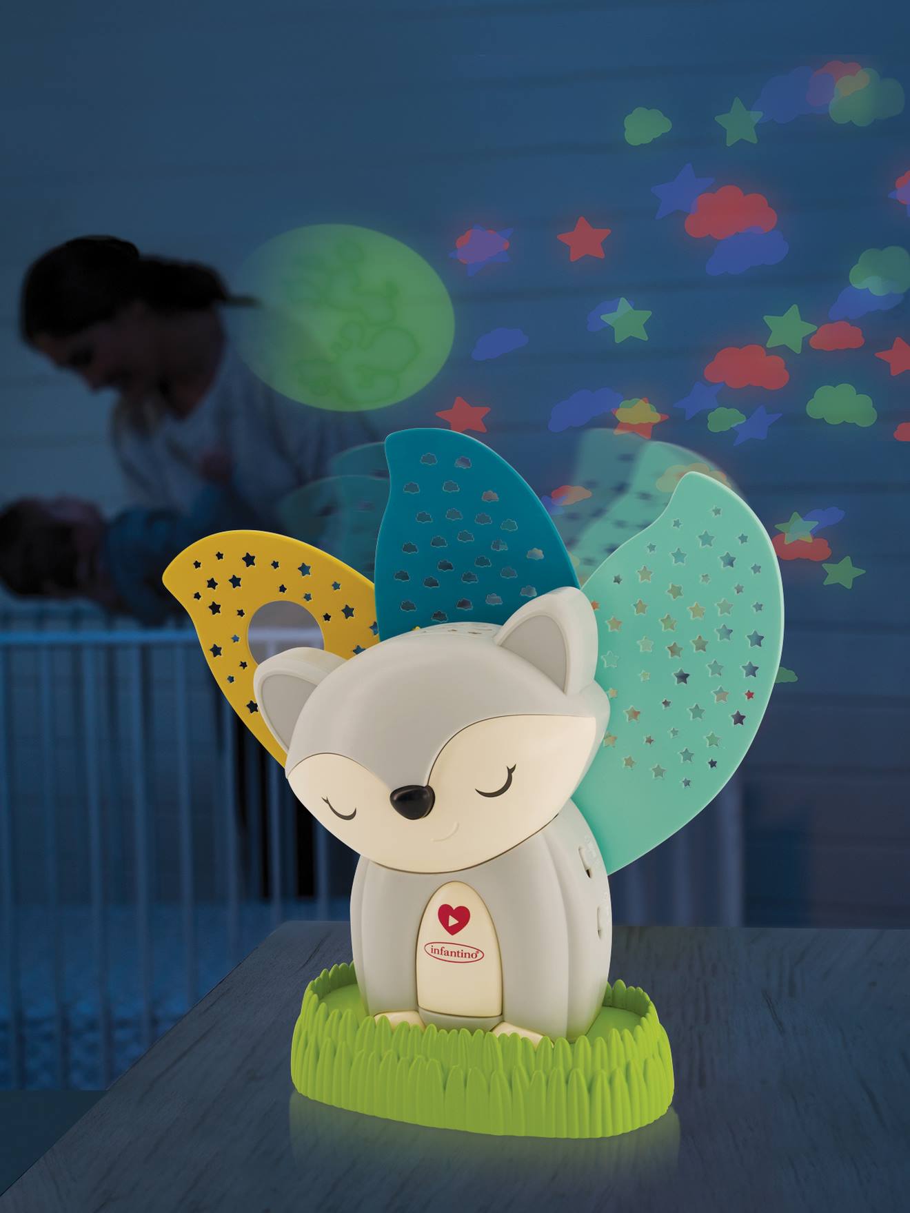 Muzikaal Nachtlampje Vos 2-in-1 - Infantino Meerkleurig