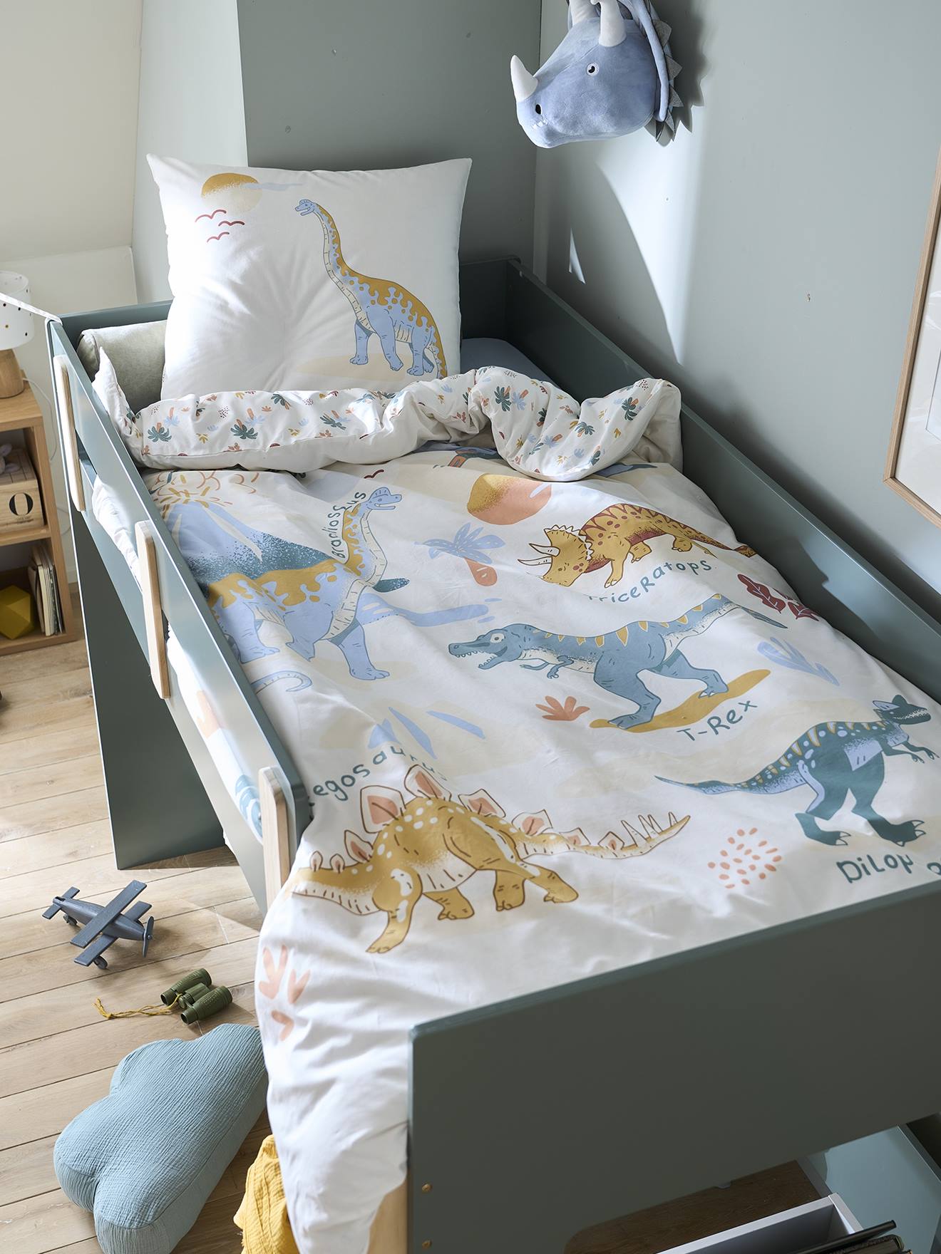 Vertbaudet Kinderset Jurassic Camp Oeko-Tex¨ Wit, Bedrukt
