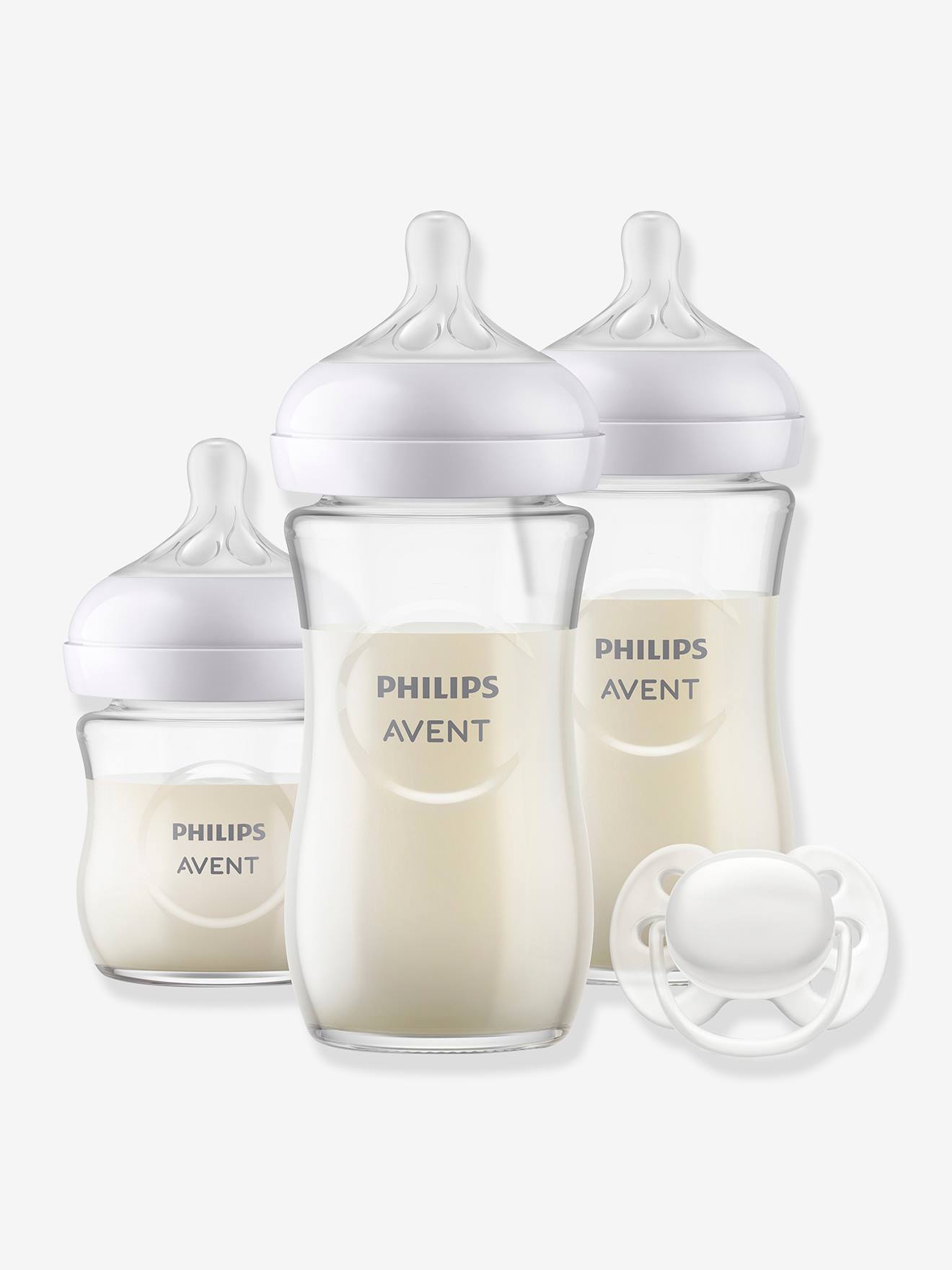 Delegatie Vermenigvuldiging Droogte Philips AVENT Natural Response 3 glazen flessen + fopspeenset -  doorzichtig, Verzorging