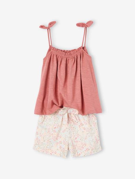 Fille-Short-Ensemble débardeur et short imprimé exotique fille