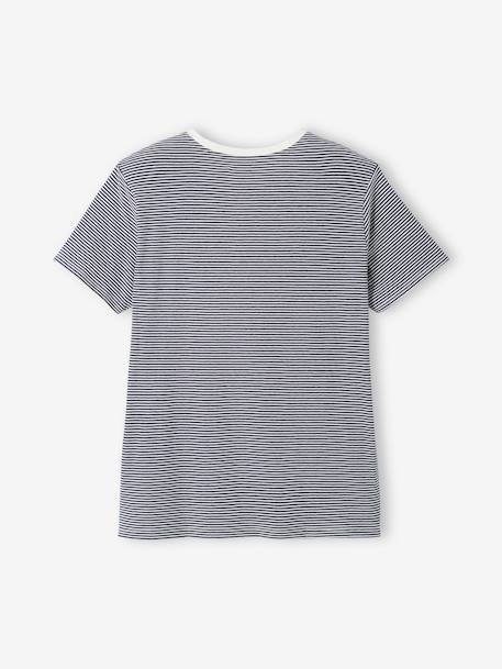 T-shirt brodé de grossesse et d'allaitement en coton Rayé marine+Rayé rouge+vert - vertbaudet enfant 