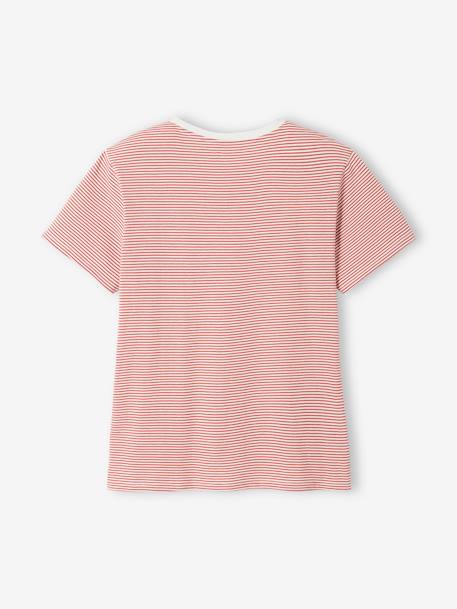 T-shirt brodé de grossesse et d'allaitement en coton Rayé marine+Rayé rouge+vert - vertbaudet enfant 