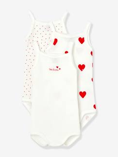 Baby-3 rompertjes met schouderbandjes PETIT BATEAU