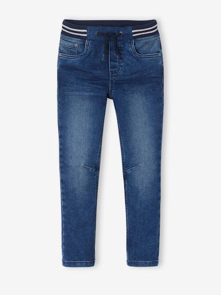 Garçon-Jean garçon droit facile à enfiler denim effet molleton 