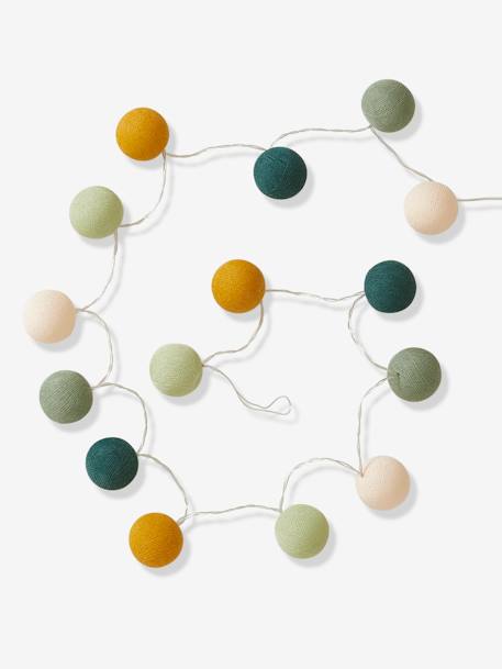 Guirlande boules lumineuse avec interrupteur framboise+rose+vert sauge - vertbaudet enfant 