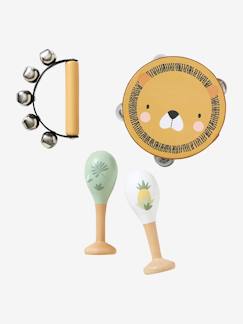 -Set 3 instruments : maracas, tambourin, grelots en bois FSC®