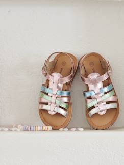 Chaussures-Chaussures fille 23-38-Sandales multi-brides cuir fille