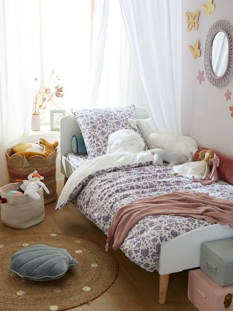 Parure housse de couette + taie d'oreiller enfant NORTH FOLK blanc imprimé - vertbaudet enfant 