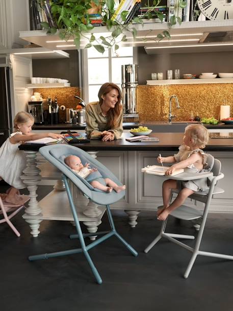 Set 4-en-1 chaise haute évolutive avec transat Cybex Lemo 2 bleu+gris+Sand white - vertbaudet enfant 