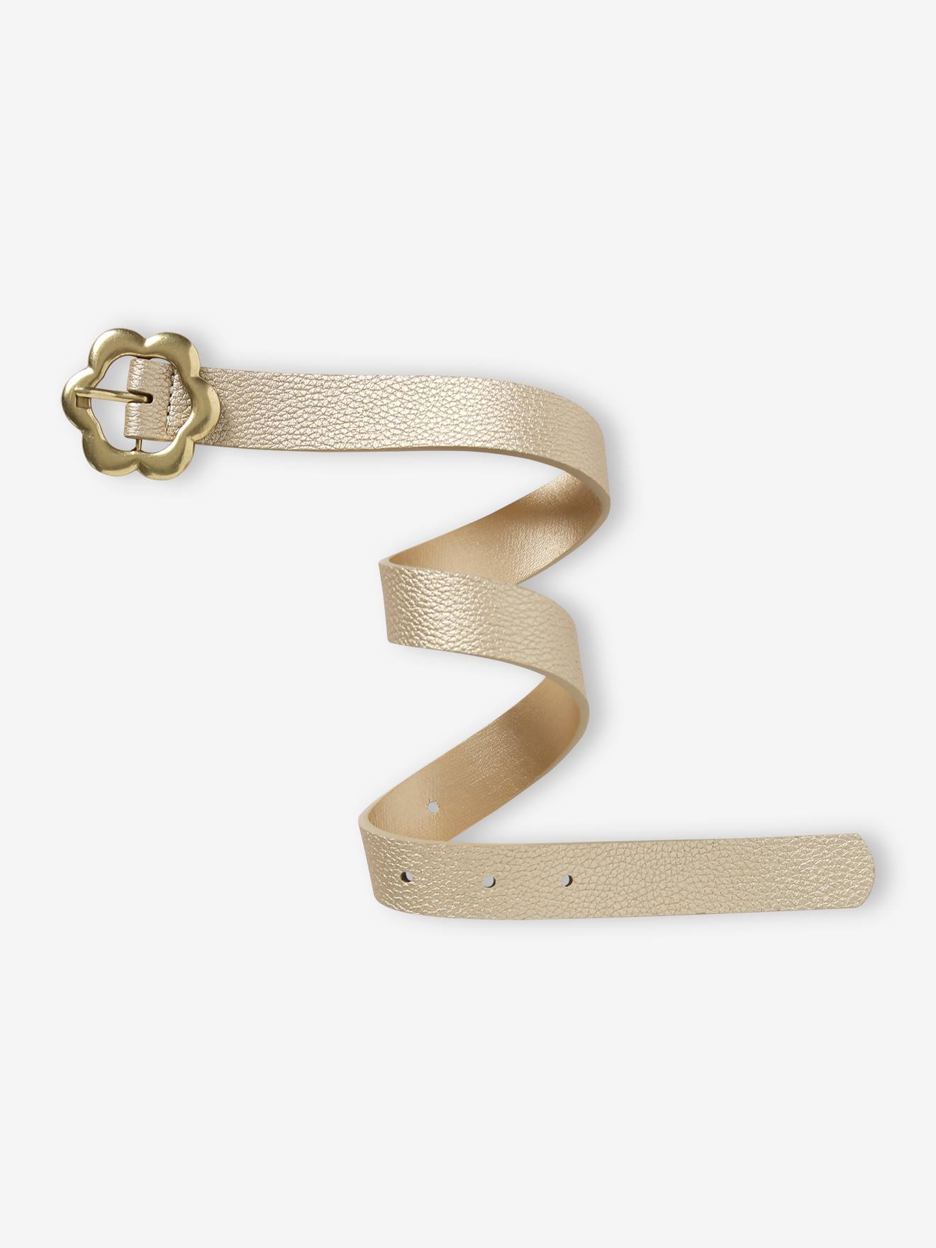 Vertbaudet Gouden Meisjesriem Met Bloemen Iriserend Beige