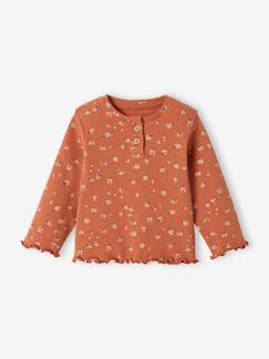 Baby-T-shirt, coltrui-T-shirt van ribtricot baby lange mouwen