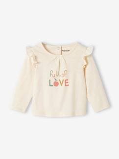 Baby-T-shirt, coltrui-Bedrukt baby-T-shirt met lange mouwen