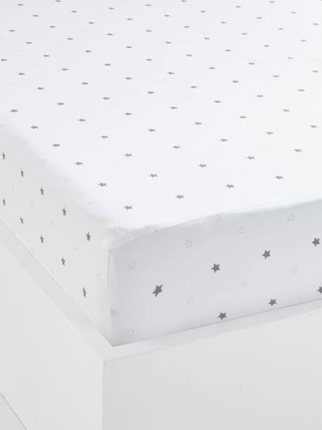 Drap Housse Bebe Pluie D Etoiles Oeko Tex Blanc Etoiles Linge De Maison Et Decoration