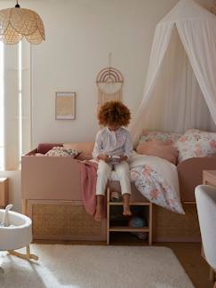 Chambre et rangement-Lit enfant surélevé avec rangements cannage LIGNE POÉSIE