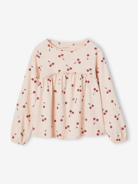Fille-T-shirt, sous-pull-T-shirt blouse imprimé manches longues fille