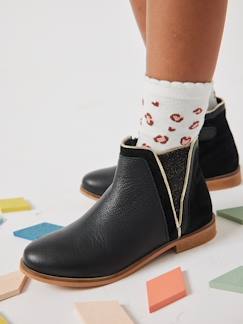 -Boots enfant fille cuir zippées