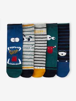 Jongens-Set van 5 paar halfhoge sokken"monsters" jongens 