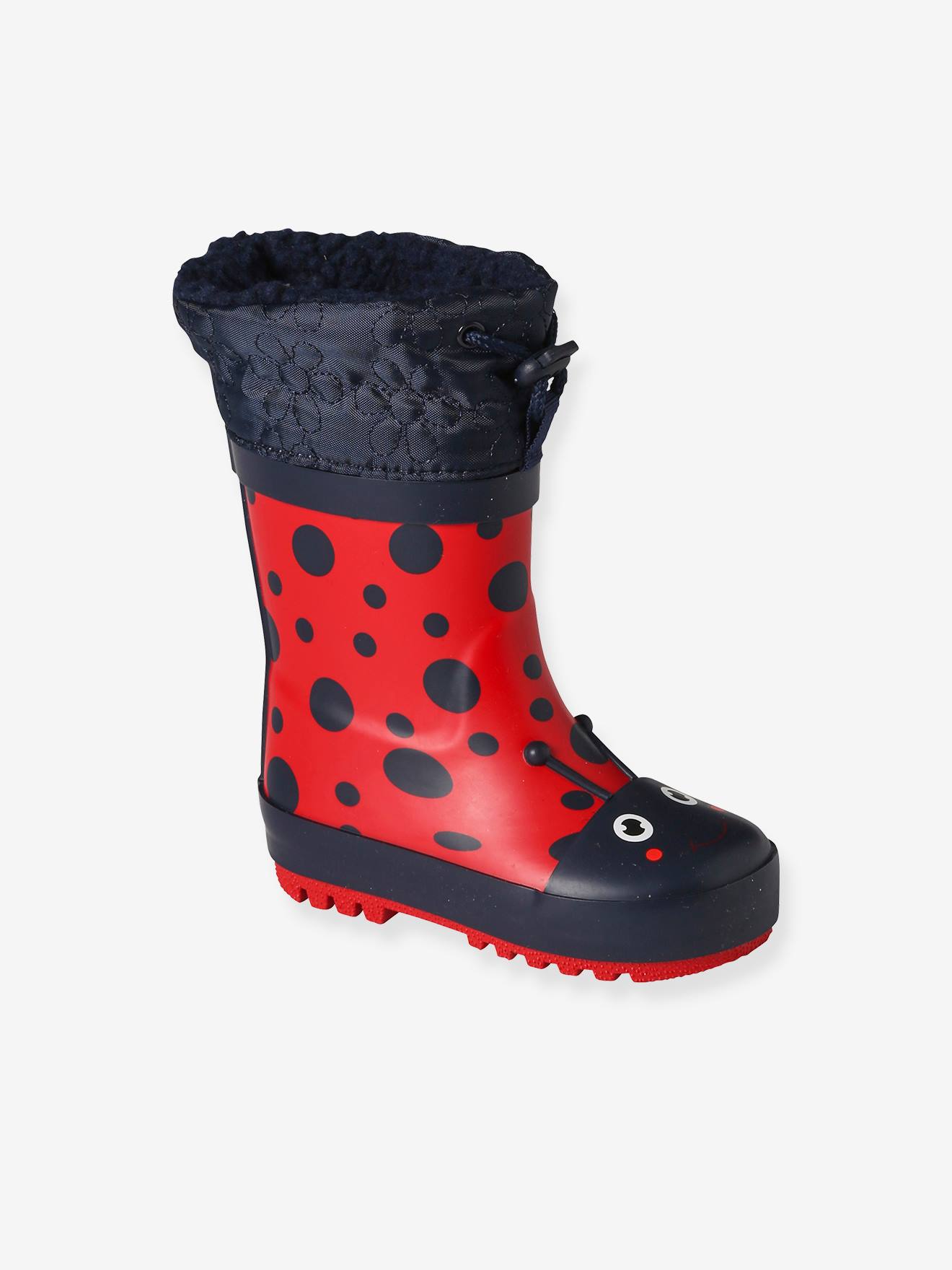 Vertbaudet Gevoerde Rubberen Regenlaarzen Met Print Voor Baby Rood