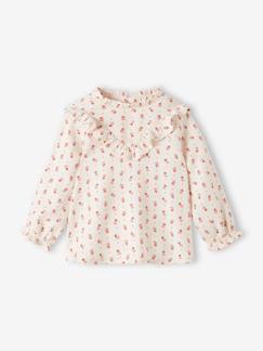 -Soepele gebloemde babyblouse