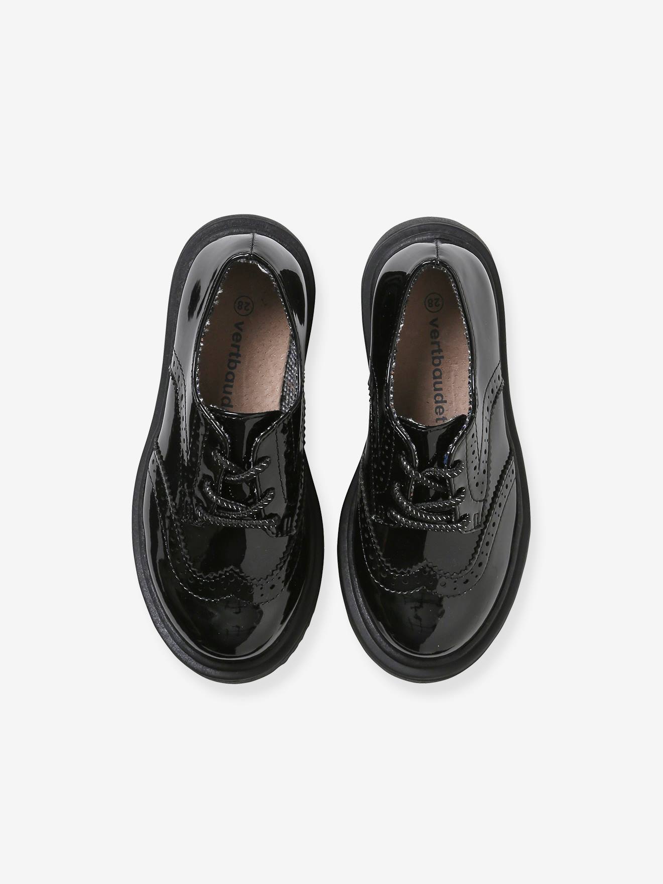 Lakschoenen met kartelzool kinderen zwart