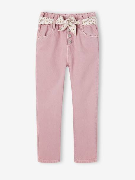 Fille-Pantalon fille paperbag ceinture foulard 