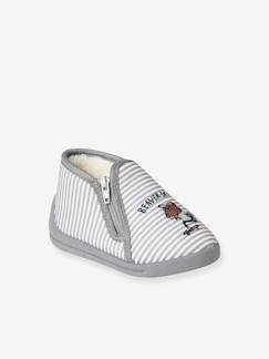 Schoenen-Baby schoenen 17-26-Babyslofjes met rits van bedrukt stof