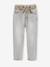 Jean style paperbag et sa ceinture fleurie fille denim brut+denim gris+noir+stone - vertbaudet enfant 