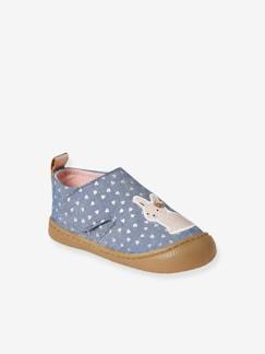 Schoenen-Stoffen sloffen met klittenband en print voor baby