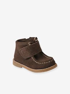 Chaussures-Chaussures bébé 17-26-Bottines bébé cuir scratchées et zippées 