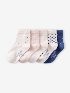 Bébé-Chaussettes, Collants-Lot de 5 paires de chaussettes fantaisie bébé fille