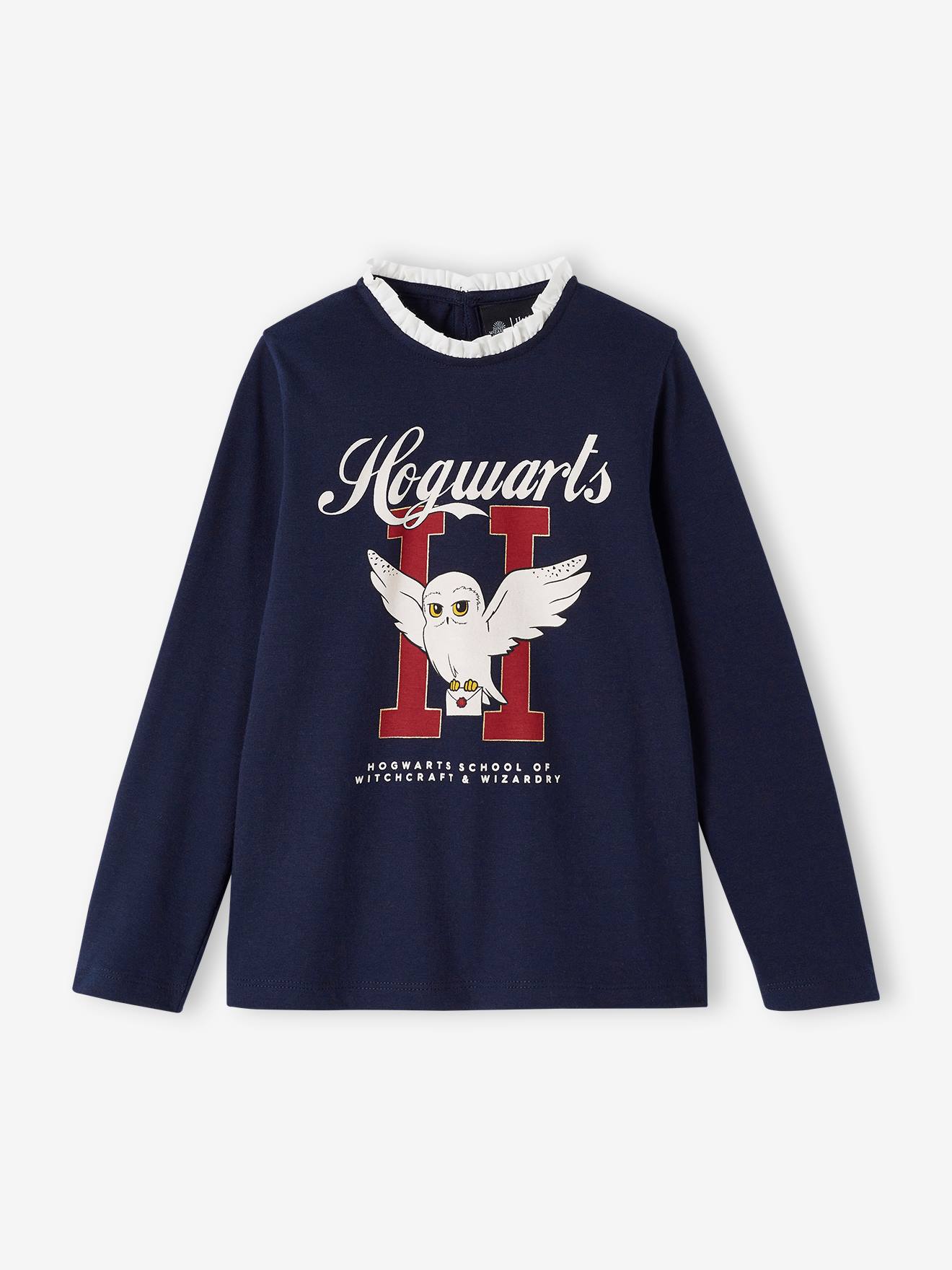 T-shirt Met Lange Mouwen Harry Potter® Met Kraag Van Voile Voor Meisjes Marineblauw