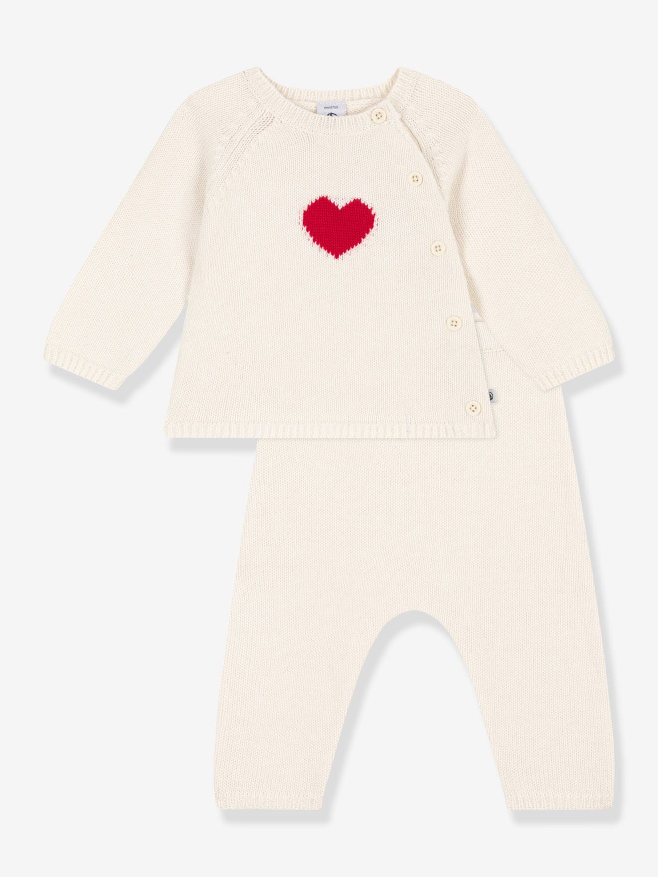 Ensemble 2 pi ces PETIT BATEAU blanc imprim B b