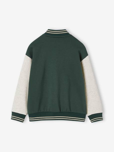 Sweat garçon molleton style teddy badge en bouclettes. anthracite+marine+vert émeraude+vert sapin - vertbaudet enfant 