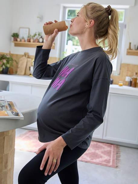 T-shirt de grossesse à message anthracite - vertbaudet enfant 