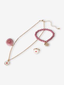 Meisje-Ketting + armband + ringenset margriet