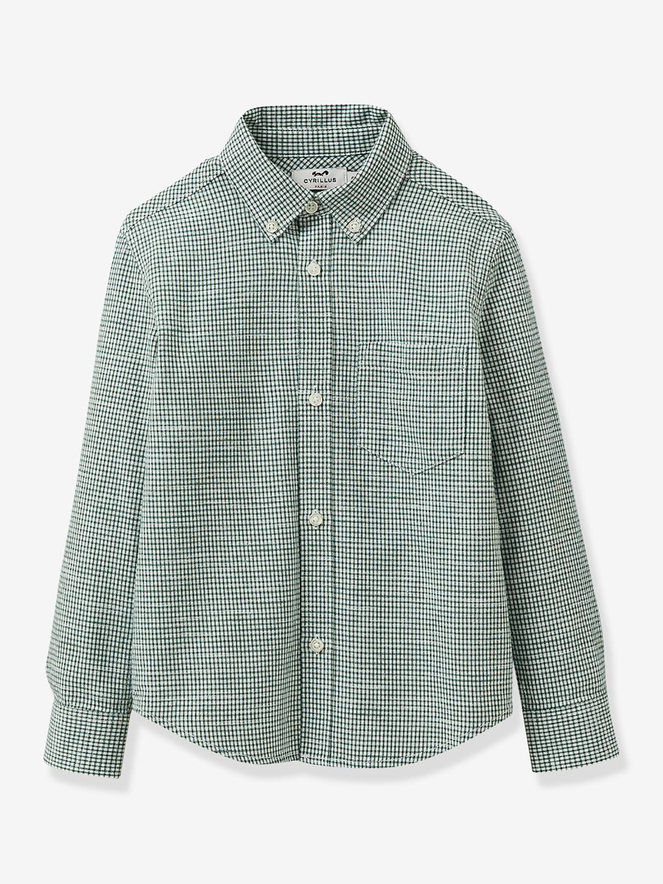 Chemise gar on vichy CYRILLUS carreaux vert Gar on