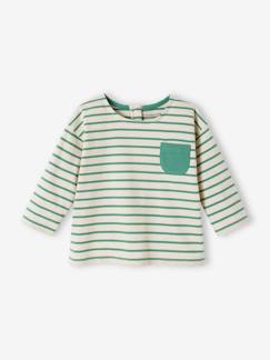 Baby-T-shirt, coltrui-Gestreept T-shirt baby met lange mouwen