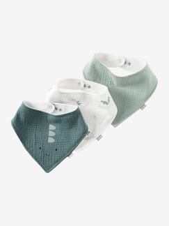 -Lot 3 bavoirs bandanas en gaze de coton