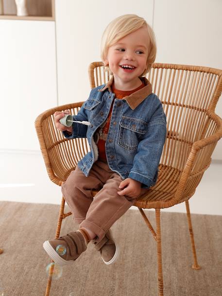 Veste doublée sherpa Garçon en denim  - vertbaudet enfant