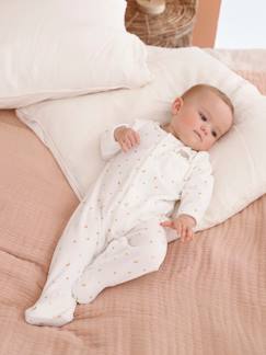 Pyjama Velours Bébé Lapins Vertbaudet – Ouverture Pressionnée, Pieds Antidérapants, Taille 1 Mois (54 Cm)
